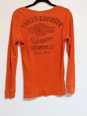 Harley-Davidson Orange Long-Sleeve Large Top